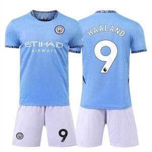 Haaland Man City Toddler Kids Jersey 5-6T Boys Soccer Jersey Kit - Size 22 NWT